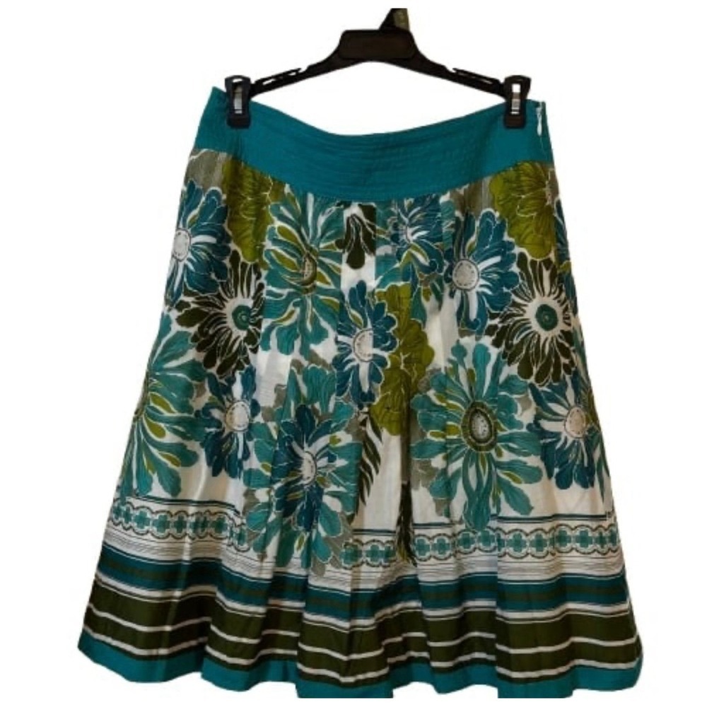 Ann Taylor Women's 6 Skirt Floral Green